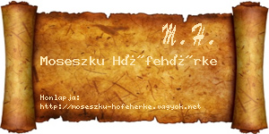 Moseszku Hófehérke névjegykártya